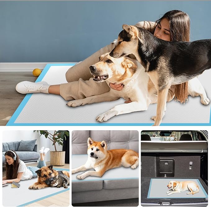 Puppy Pads Extra Large 36"x36" 100 Count, Pee Pads for Dogs, Super Absorbent & Quick-Dry, Thicken Disposable Potty Training Pads for Doggie Cats Rabbits, Leakproof Pet Piddle Pad