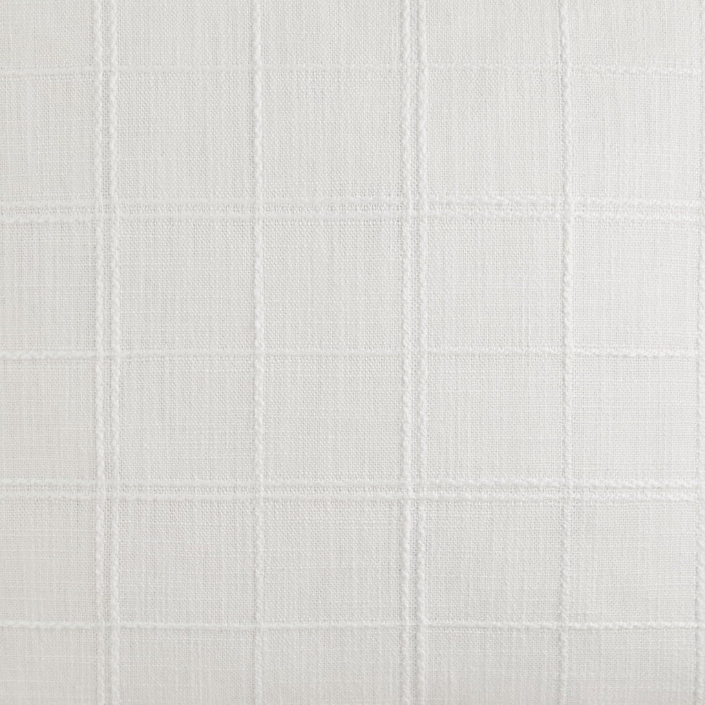 ZeeMart Linen Checked Throw Pillow Covers Set of 2, 18x18 Inch White/Natural White, Farmhouse Decorative Single Sided Grid Embroidered Couch Pillow Cases Cotton Linen Cushion Covers