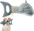 LEGEND SANDY Dog Toys for Large Dogs, Dog Chew Toys to Keep Them Busy, Interactive Squeaky Pet Toys, Tug of War, Crinkle Grey Shark