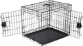 Amazon Basics Durable,Foldable Metal Wire Dog Crate with Tray, Double Door, 30 x 19 x 21 in, Black