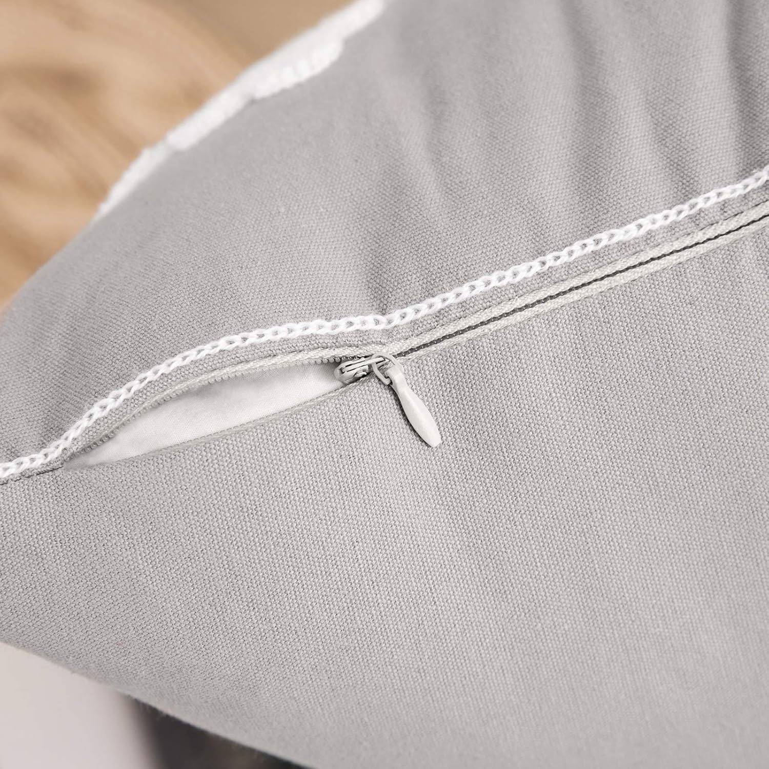 MIULEE Pack of 2 Christmas Decorative Snowflake Throw Pillow Covers Canvas Embroidery Winter Cushion Cases Holiday Decor Soft Pillowcases for Winter Couch Sofa Bedroom Car（Grey, 18x18in）