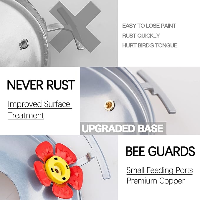 Hummingbird Feeder, 34OZ Hand Blown Glass Hummingbird Feeders for Outdoors Hanging, 4 Feeding Perch with Ant Moat Leakproof, Garden Yard Decor Gifts for Women Mom (Holiday Balloon)