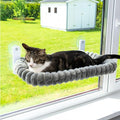 Cat Window Perch — Premium Cat Window Hammock with 4 Large Suction Cups & Soft Bubble Cushion; Strong Rustproof Metal Frame Window Bed Holding 40lbs; Easy Assembly Perch for Indoor Cats; Gray