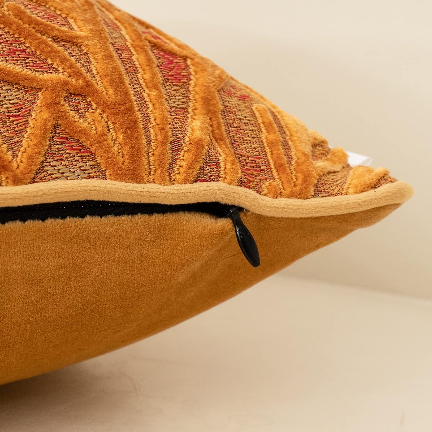 Yangest Orange Yellow Throw Pillow Cover Velvet Cushion Cover Branches Rectangular Pillowcase for Sofa Couch Bedroom Living Room, 12x20 Inch