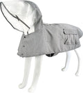 Waterproof Dog Raincoat, Adjustable Reflective Lightweight Pet Rain Clothes with Poncho Hood(X-Large,Black&White)