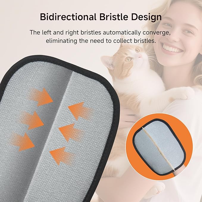 Pet Hair Remover Gloves for Cats & Dogs - Reusable Electrostatic Pet Hair Gloves, Fur Removal Tool for Home, Car Seats