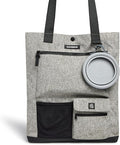 Park Pack 2-Piece Set Dog Gear Tote – Dog Travel Bag with 8 Pockets, Treat Pouch, Poop Bag Dispenser, Quick-Dry Ball Pocket, Collapsible Bowl, Perfect for Walks & Park Trips, Heather Grey