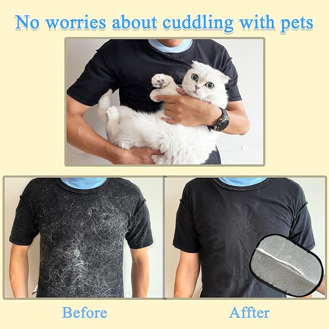 Pet Hair Removal Glove for Cats and Dogs, 2025 Upgrade Electrostatic Pet Hair Removal Gloves for Dogs and Cats, Reusable Pet Hair Remover Glove