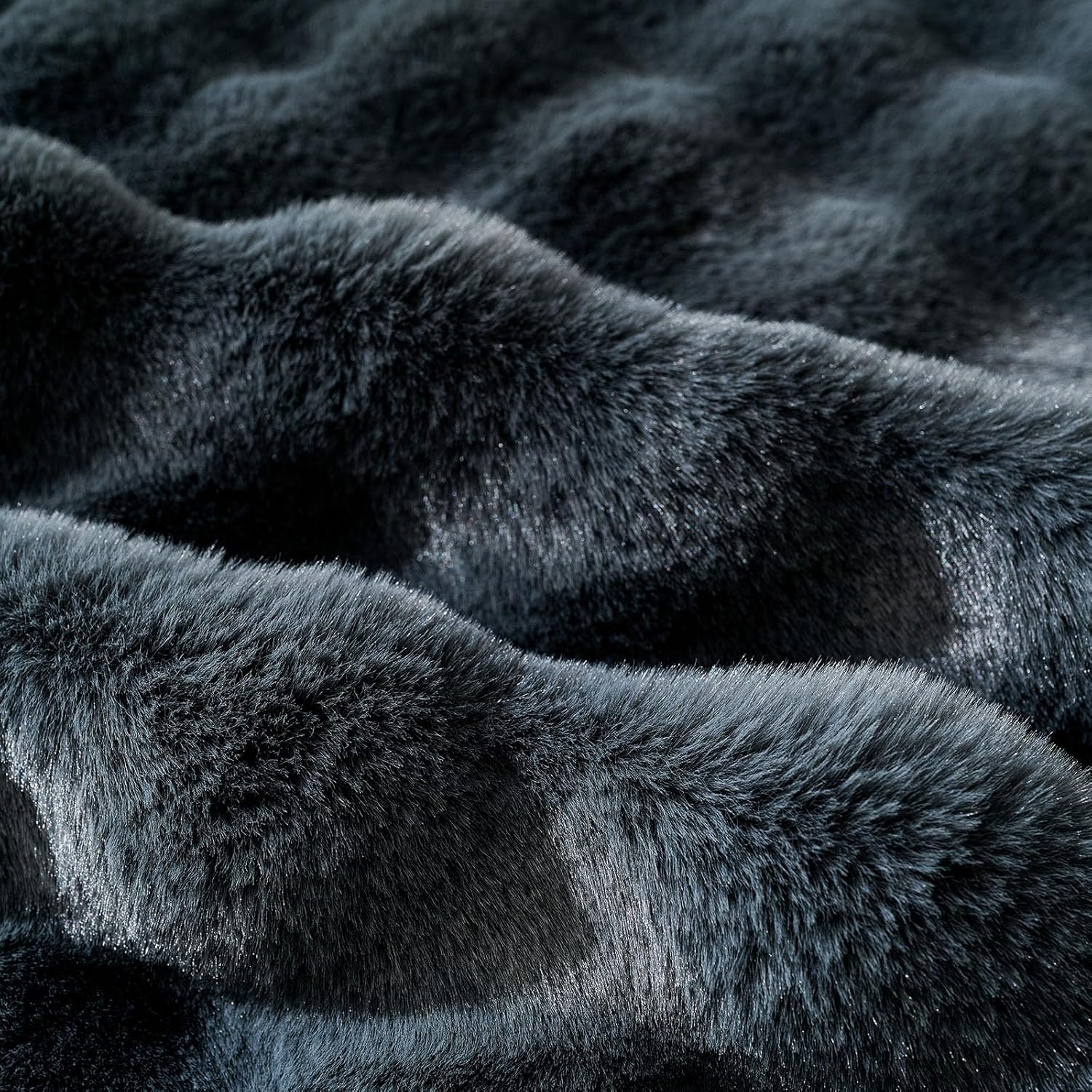 Faux Fur Decorative Throw Pillow Cover Plush Thick Bubble Pillow Covers Luxury Soft Cozy Accent Pillowcase for Spring Sofa Living Room Couch Bed (Dark Grey,12"x20")