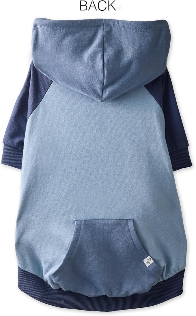 Rocky – The Orginal Lightweight Hooded TEE 100% Organic Cotton Dog Hoodie Pet Coat Sweater for Small, Medium, Large Dogs, Navy Color Block, X-Small (5-12 lbs)