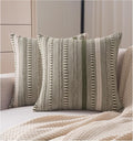 Boho Throw Pillow Covers 22x22 Inch Set of 2, Farmhouse Decorative Couch Pillow Cases, Green Accent Pillows of Bed, Sofa Bedroom Living Room Home Decor Cushion Cover