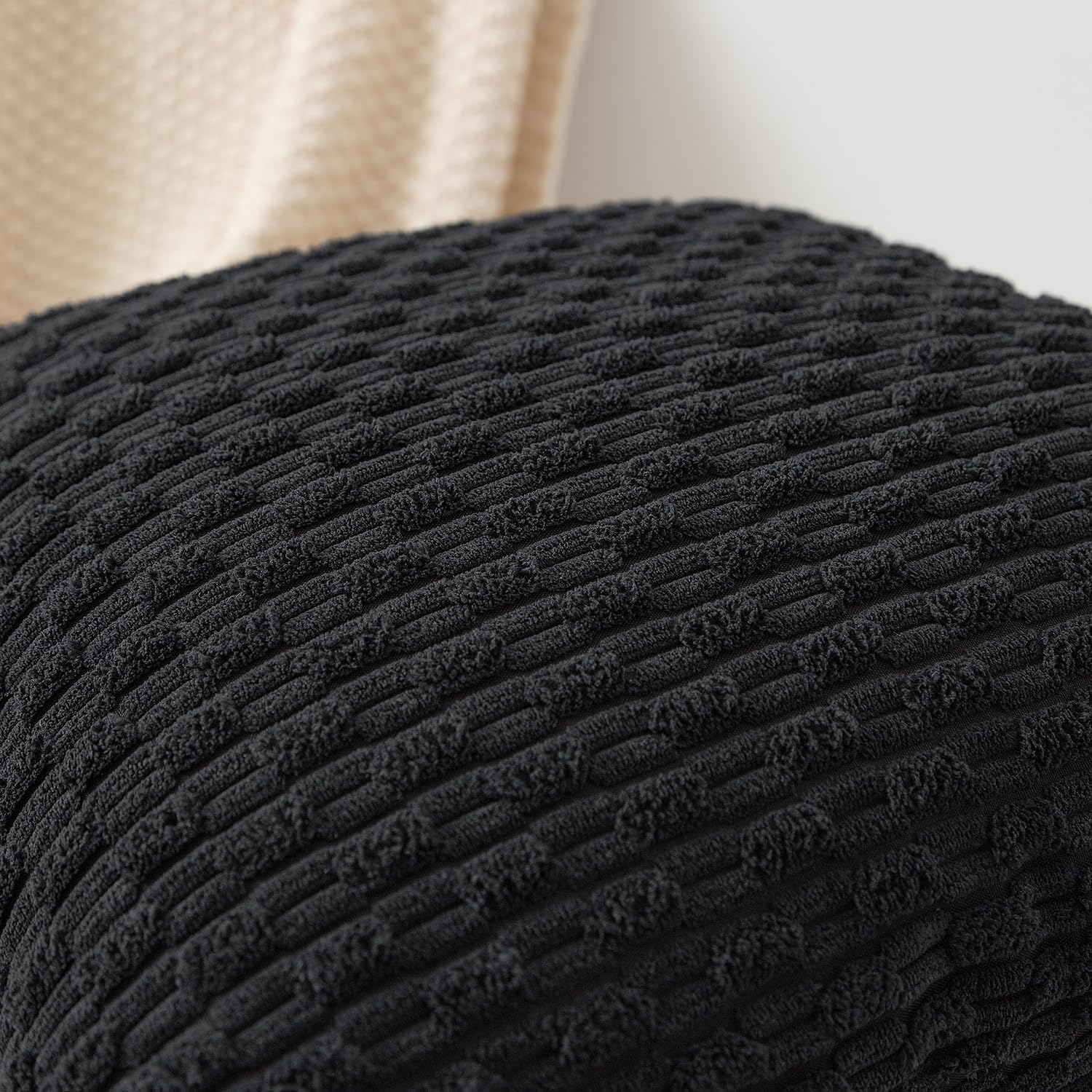 Kevin Textile 12x20 Inch Pillow Cover 1 Pack Boho Decorative Soft Striped Corduroy Lumbar Farmhouse Accent Rectangle Cushion Case for Living Room Couch Sofa Bed, Black