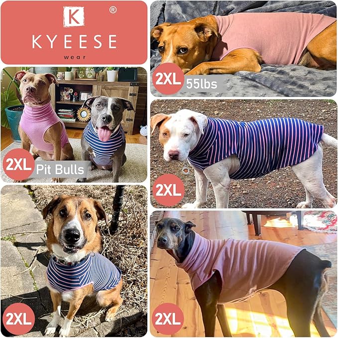 KYEESE 2Pack Dog Sweater Pullover Dog Sweaters for Medium Dogs Girl Soft Dogs Clothes Stretchy Pet Sweatshirt Warm Dogs Coats Turtleneck Large Pets Sweater