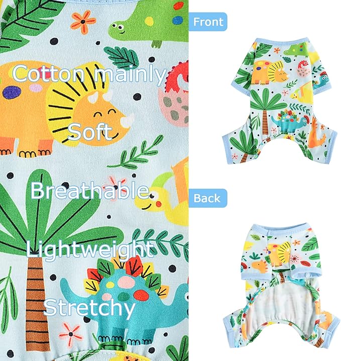Dog Clothes for Small Dogs Boy Girl, Dog Pajamas Tiny Chihuahua Yorkie Spring Summer Shirt, Cute Puppy Outfit Pjs Jumpsuit Cat Onesie Apparel Pet Clothes