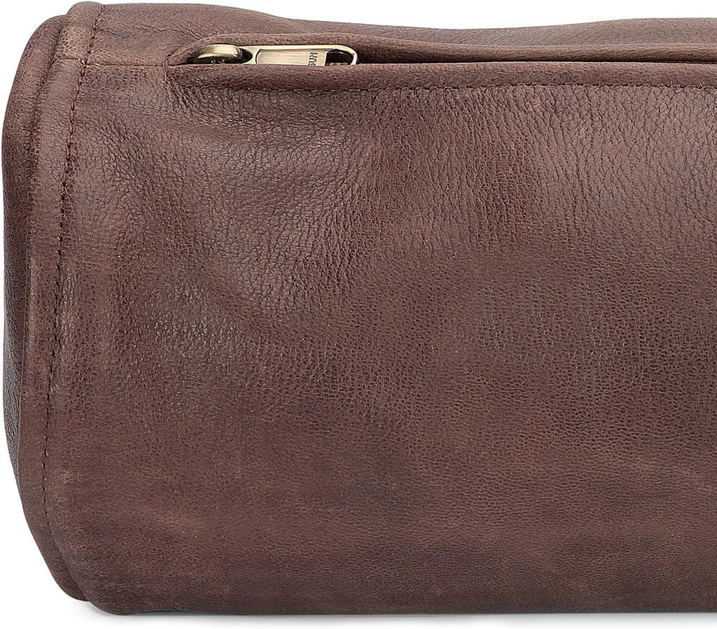 D DOLLY LAMB Goat Leather Cylindrical Cushion Covers - Round Cervical Roll Cylinder Bolster Pillow Cover | Designed for Head, Neck, Back, and Legs, 5x24 Inches - Chiku Brown Pack of 1