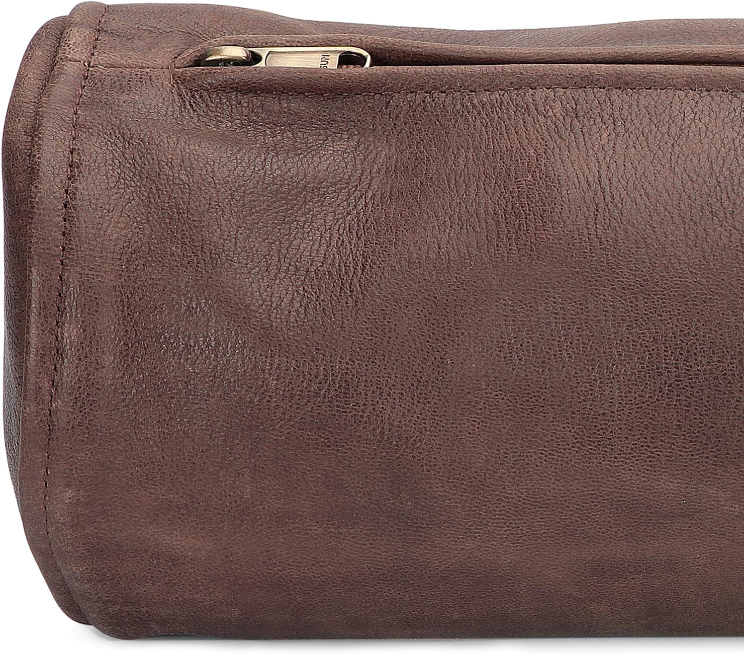 D DOLLY LAMB Goat Leather Cylindrical Cushion Covers - Round Cervical Roll Cylinder Bolster Pillow Cover | Designed for Head, Neck, Back, and Legs, 5x14 Inches - Chiku Brown Pack of 1