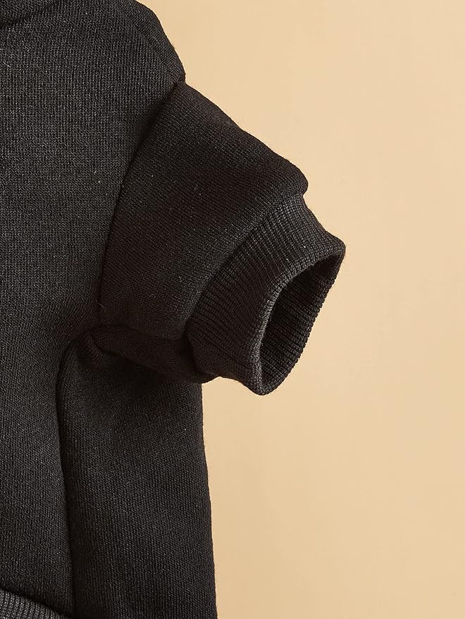 QWINEE Basic Dog Hoodie Sweatshirt Puppy Sweater Warm Cat Costumes Pet Clothes for Chihuahua Puppy Kitten Small Medium Dogs Black XX-Large