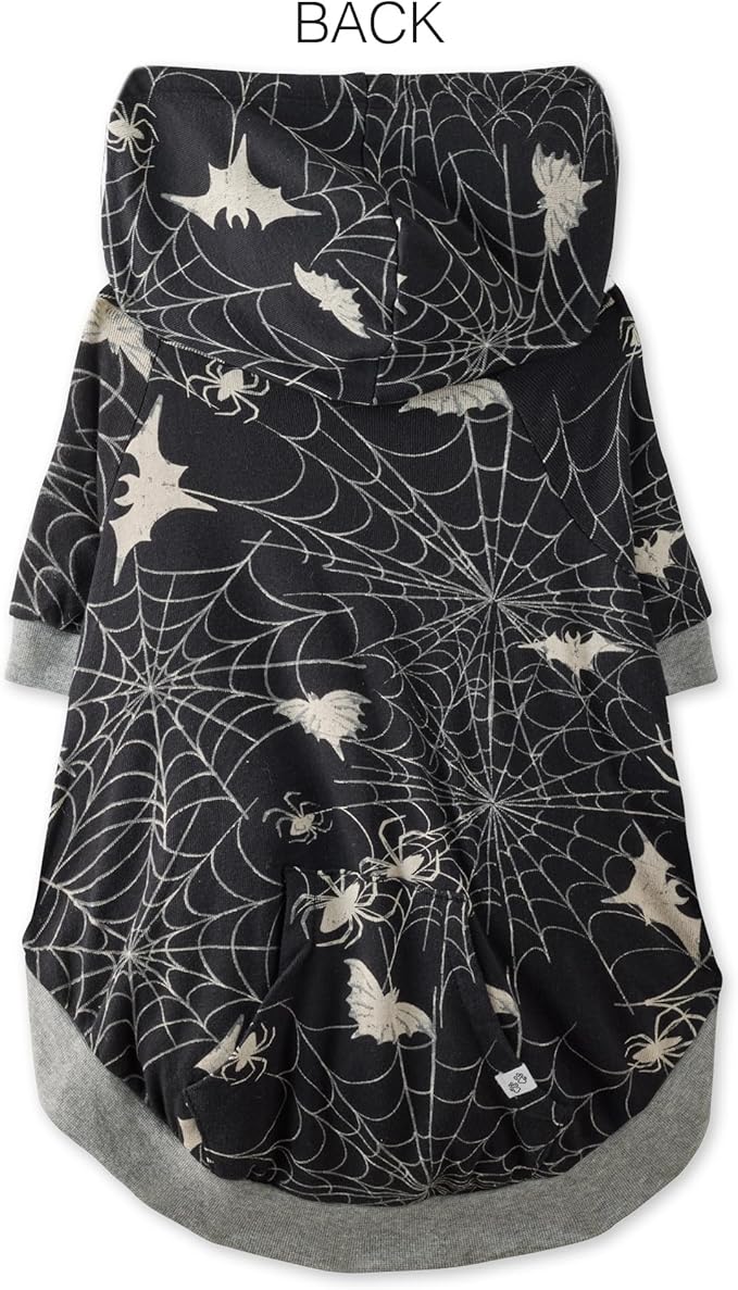 Rocky – The Orginal Lightweight Hooded TEE 100% Organic Cotton Dog Hoodie Pet Coat Sweater for Small, Medium, Large Dogs, Batty Black, Large (40-60 lbs)