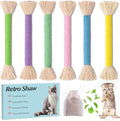 Retro Shaw Kitten Toys Catnip Ropes Cat Chew Toys, 6 Pack, Kitten Teething Toys for Indoor Cats Kitty, Safe Kitty Kicker Sticks Dental Toy