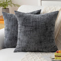 Decorative Throw Pillow Covers 20x20 Inch Set of 2, Soft Solid Farmhouse Chenille Couch Pillows, Spring Pillow Covers for Couch Sofa Bed Living Room Home Decor Pillowcase, Dark Gray