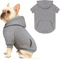 Dog Sweaters,Dog Hoodie,Cozy Fleece Interior Sweatshirt with Hood & Pocket,Leash Hole,Pet Clothes Sweater for Small,Medium,and Large Dogs,Grey&XL