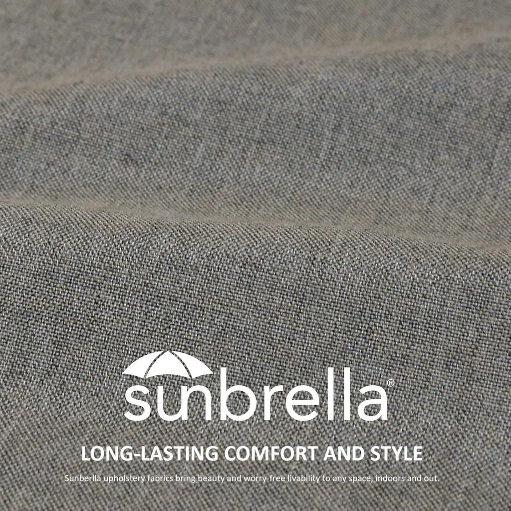 Sunbrella Outdoor Chair Cushions Set, 24" x 24", Set of 2, Water-Repellent, Fade Resistant, Deep Seat Bottom and Back Cushion for Backyard, Couch, Sofa and Patio Furniture, Cast Shale