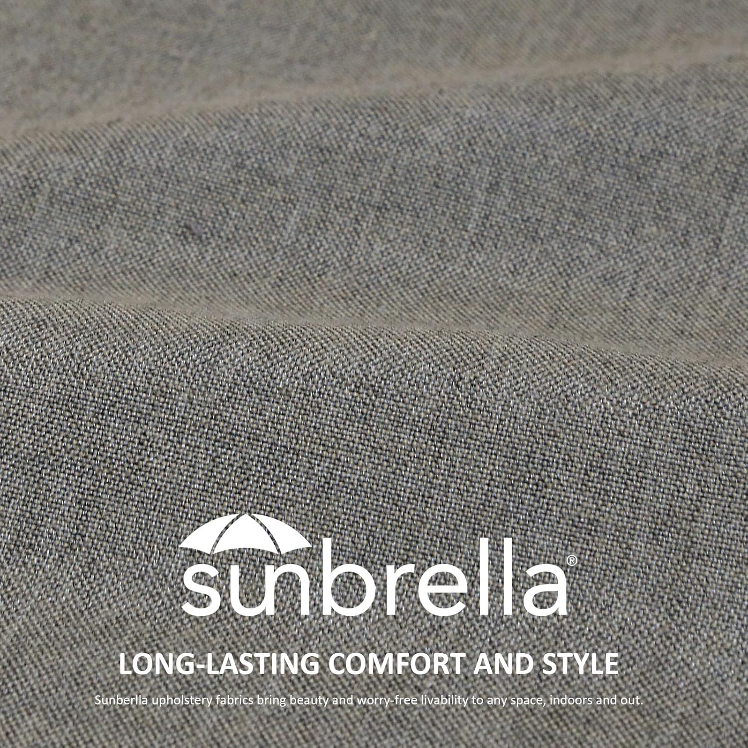 Sunbrella Outdoor Patio Chair Cushions Set, 24" x 24", Set of 2, Water-Repellent, Fade Resistant, Deep Seat Cushion for Backyard, Couch, Sofa and Patio Furniture, Cast Shale