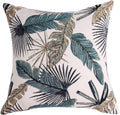 Yeiotsy Party Decoration, Tropical Leaf Throw Pillow Cover for Sofa Decorative Pillow Case Jacquard Chenille (Teal, 18 x 18 Inches)