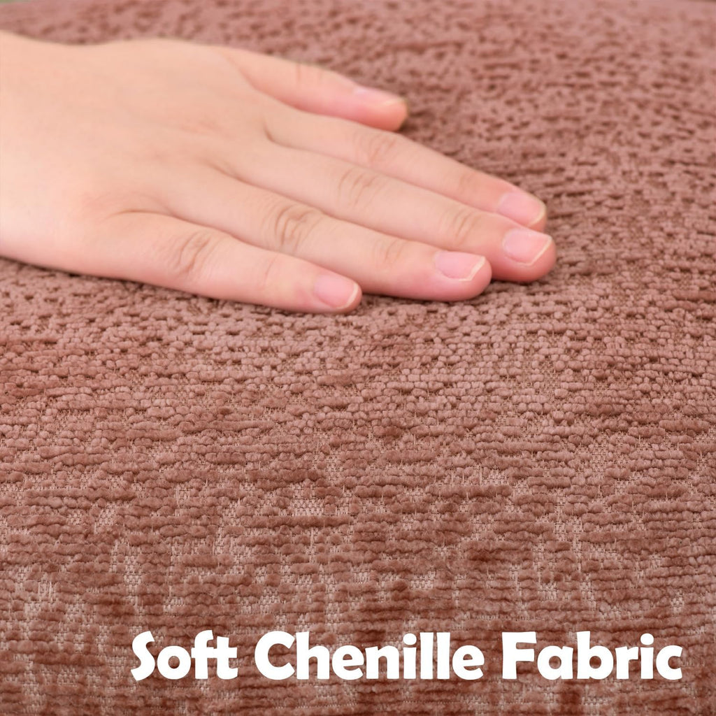 Pack of 2 Dusty Pink Decorative Throw Pillow Covers 24x24 Cozy Soft Chenille Accent Vintage Square Couch Pillow Covers for Home Decor Bed Sofa Living Room