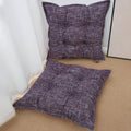 SINSOSSO Large Floor Pillows 22", Thickened Bite-Size Memory Foam Square Non-Slip Cushions for Office Back Support/Yoga/Chair Seat, Fashionable Color-Blocked Fabric & Washable, Purple, 2 PCS