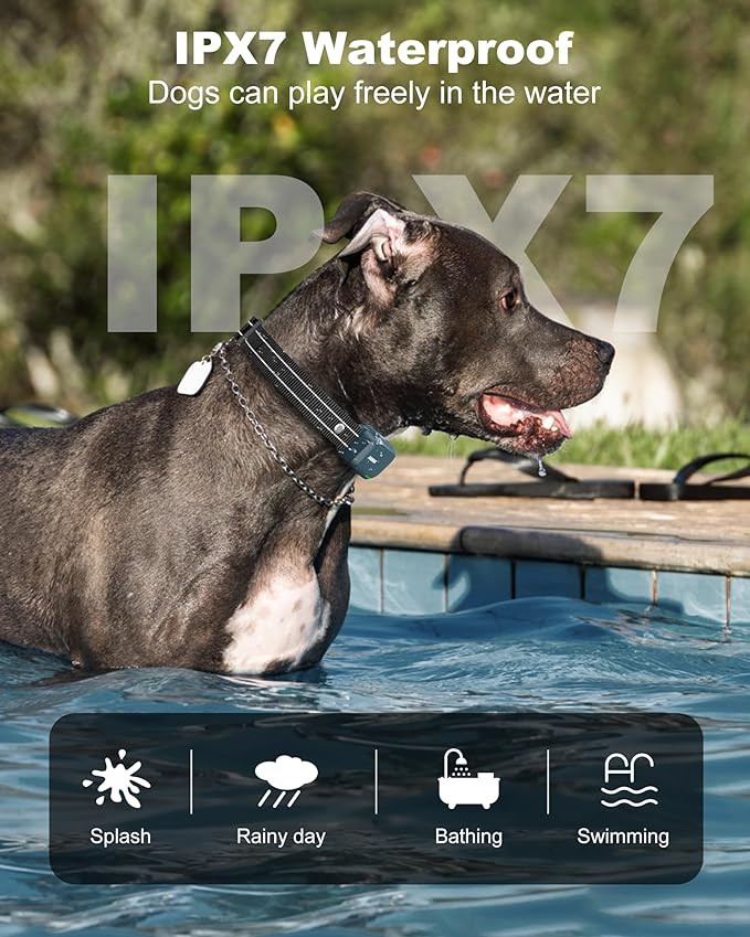 Jugbow Dog Shock Collar - 4200FT Dog Training Collar with Remote IPX7 Waterproof Electric Collar with 4 Training Modes, Security Lock, Rechargeable e-Collar for All Breeds, Sizes Cyan Blue