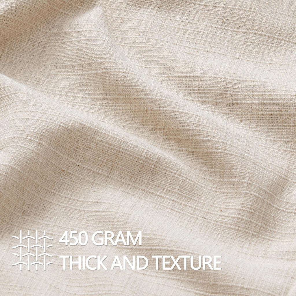 MIULEE Decorative Pillow Covers 20x20, 2 Pack Boho Farmhouse Neutral Throw Pillows for Couch, Thick Textured Modern Linen Cushion Cases Sofa Bed Living Room Home Decor, Natural Beige