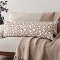 Foindtower Set of 2 Decorative Long Body Lumbar Throw Pillow Covers Accent Farmhouse Cushion Covers Floral Vintage Pillowcase for Couch Sofa Bedroom Living Room Home Decor,14×36 Inch,Brown