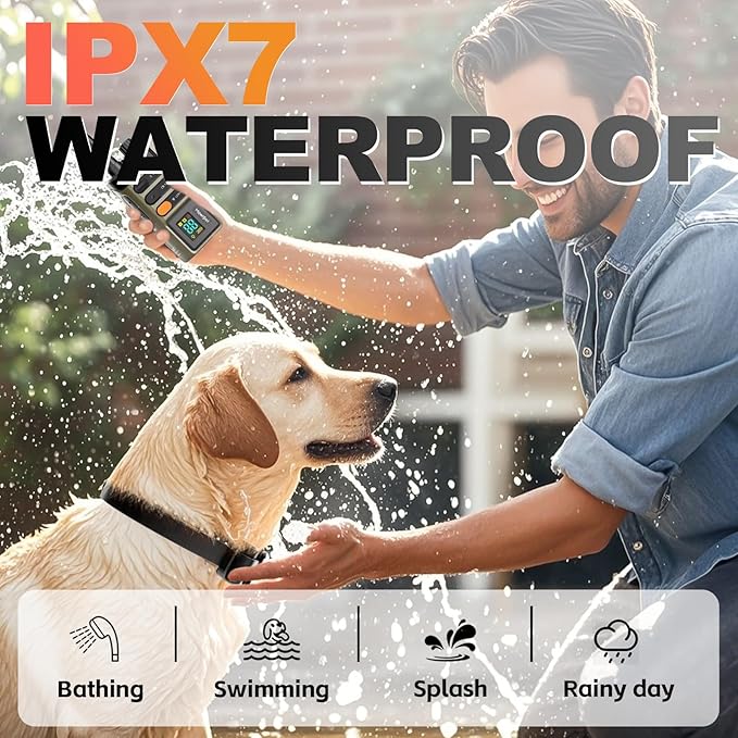 Dog Training Collar with Remote-5200FT, Dog Shock Collar with IPX7 Waterproof, Shock, Vibration, Beep, E-Collar for Dogs Training, Rechargeable, Suitable for All Breeds of 15-120lbs