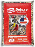 Valley Farms Deluxe Blend (15 LB) Wild Bird Food for Outside Feeders with Sunflower Seed and Safflower Seed for Birds - Value Birdseed