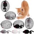 Jecery 5 Pcs Cat Spring Balls Stretchable Springs Toys Rolling Balls Colorful Playful Coils Interactive Spring Action Toy Caged Rats for Kitten Cat Pet Supplies Indoor (Mouse,Black)