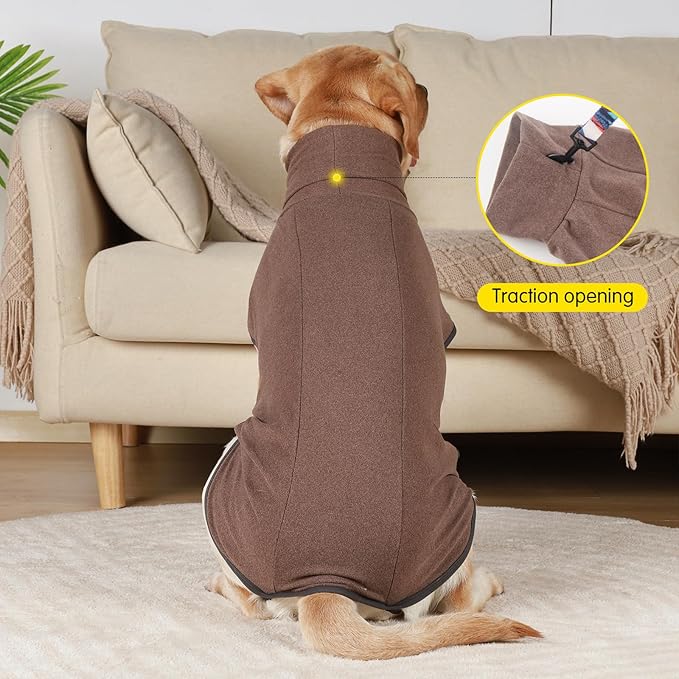 Dog Sweater Pullover Cold Weather Vest for Dogs Dog Sweatshirt & Jacket for Indoor and Outdoor Use (X-Large, Brown)