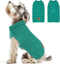 KYEESE Dog Christmas Sweater with Leash Hole for Small Dogs Male Warm Pullover with Reflective Thread Soft Knitwear Boy Dog Clothes Cozy Lightweight Thick Sweater Pet Indoor Outdoor Wear,Green,X-Small