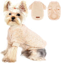 Dog Sweaters for Small Dogs Girl Male Dog, Sweater, Soft Fleece Pet Winter Clothes Boy Girl, Fuzzy Sweatshirts Flannel Jacket Puppy Coat,S,Khaki