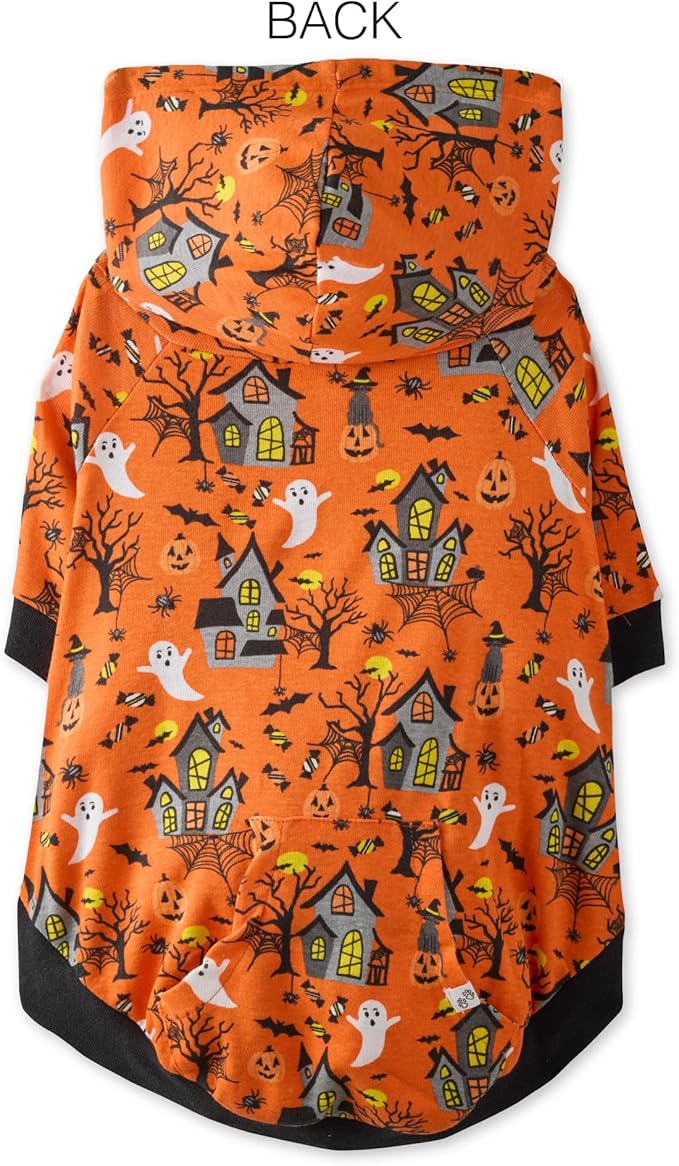 Rocky – The Orginal Lightweight Hooded TEE 100% Organic Cotton Dog Hoodie Pet Coat Sweater for Small, Medium, Large Dogs, Spooky, X-Small