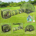 Outdoor Cat Enclosures for Indoor, Portable Mesh Tent, Outdoor pet Tunnel, Cat Playhouse with Adjustable Cat Harness and Leash for Walking, Colorful Tease Ball for Small Animals
