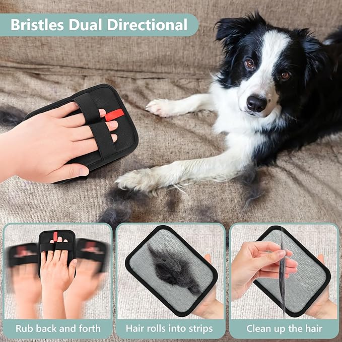 Pet Hair Removal Glove - Reusable Electrostatic Dog/Cat Hair Remover Mitt & Pet Grooming Gloves for Couch, Carpet, Furniture - Upgraded Electrostatic Dog Hair Glove Tool (1 PC)