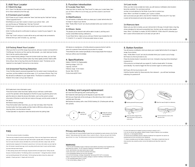 Cat Tracker Collar Waterproof Airtag Cat Collar with Finder Tag (iOS ONLY Not for Android Devices), Compatible with Apple Find My, Breakaway Tractive with Reflective Pattern & Bell, Black, 8-12"