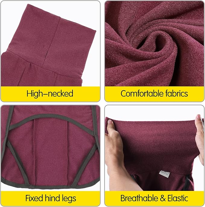 Dog Sweater Pullover Cold Weather Vest for Dogs Dog Sweatshirt & Jacket for Indoor and Outdoor Use (Small, Wine red)