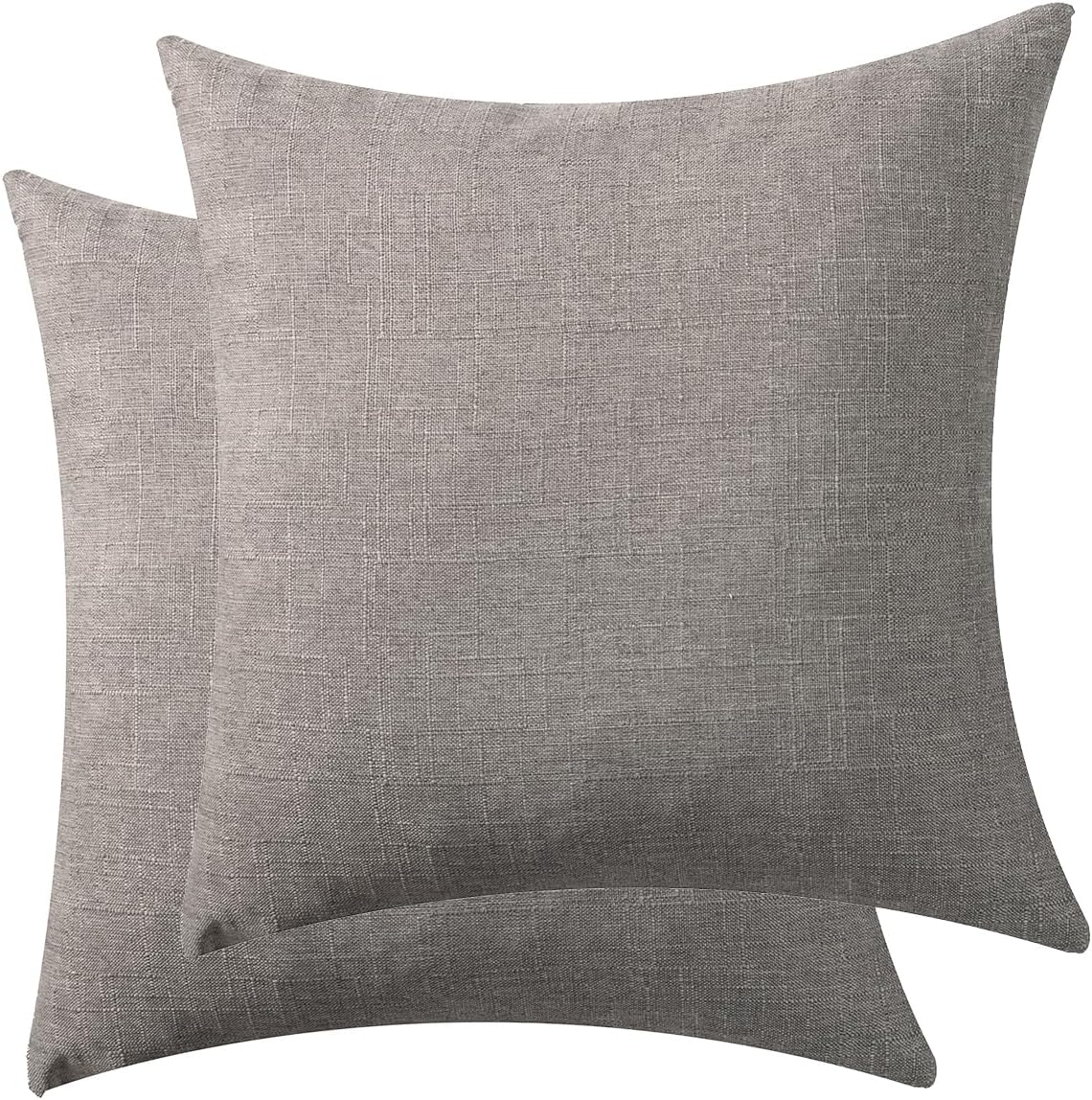 Throw Pillow with Insert 18x18 Inch Set of 2 - Modern Fall Home Decor for Living Room Sofa, Bed - Cute Square Accent Cases - Anthropologie Style Decor (Seagull Grey #P1-17)