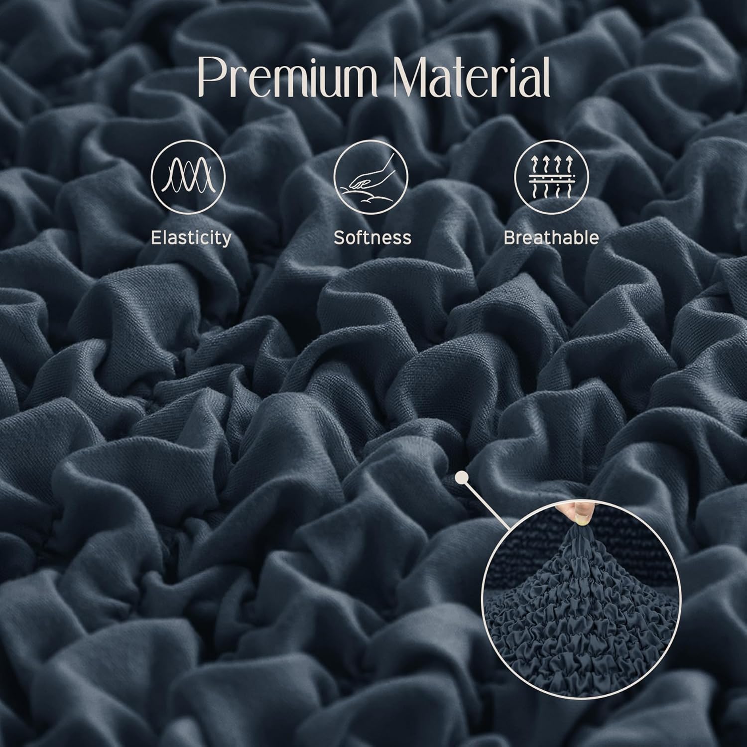 Throw Pillow Covers 18x18 Inch Solid Elastic Flexible Size Decorative Pillow Covers 20x20 Inch with Hidden Zipper Farmhouse Square Cushion Case for Couch Sofa Bed (Pack of 1, Duvier Blue)