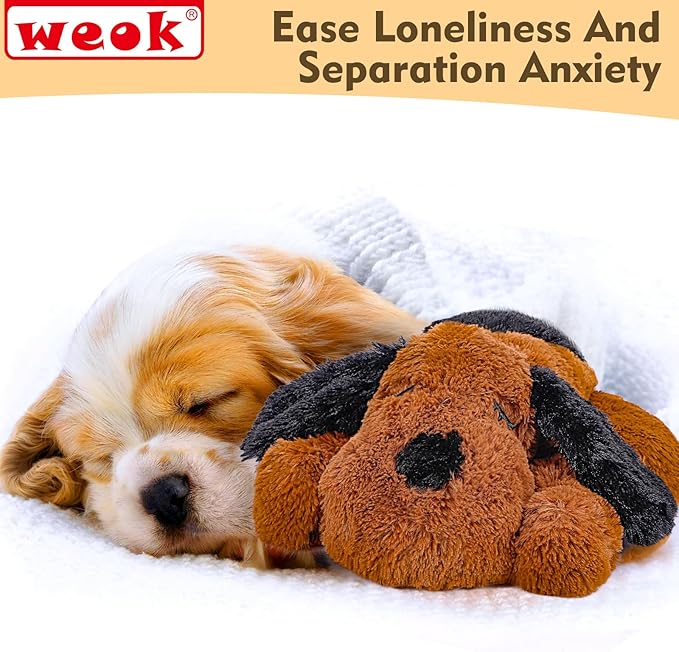 Heartbeat Puppy for Dogs, Helps for Anxiety Relief and Calming, Stuffed Animal Anxiety Calming Behavioral Puppy Heartbeat Toy Sleep aid for Cats Pets（for Small Breeds）