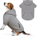 Dog Sweaters,Dog Hoodie,Cozy Fleece Interior Sweatshirt with Hood & Pocket,Leash Hole,Pet Clothes Sweater for Small,Medium,and Large Dogs,Grey&2XL