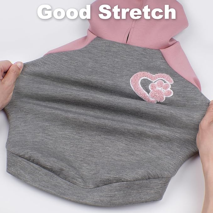 KYEESE Dog Hoodie Stretchy Pet Sweatshirt Warm Dog Clothes for Large Dogs Soft Pets Sweater with Leash Hole Pet Clothes with Drawstring Comfort Dogs Winter Coat Pets Coat for Cold Weather