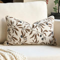 Alerfa Beige Floral Throw Pillow Cover 12 x 20 Inch Rectange Luxury Decorative Lumbar Pillow Cover for Couch Living Room Bedroom